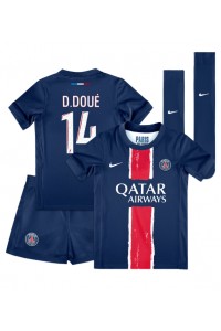 Fotbalové Dres Paris Saint-Germain Desire Doue #14 Dětské Domácí Oblečení 2024-25 Krátký Rukáv (+ trenýrky)